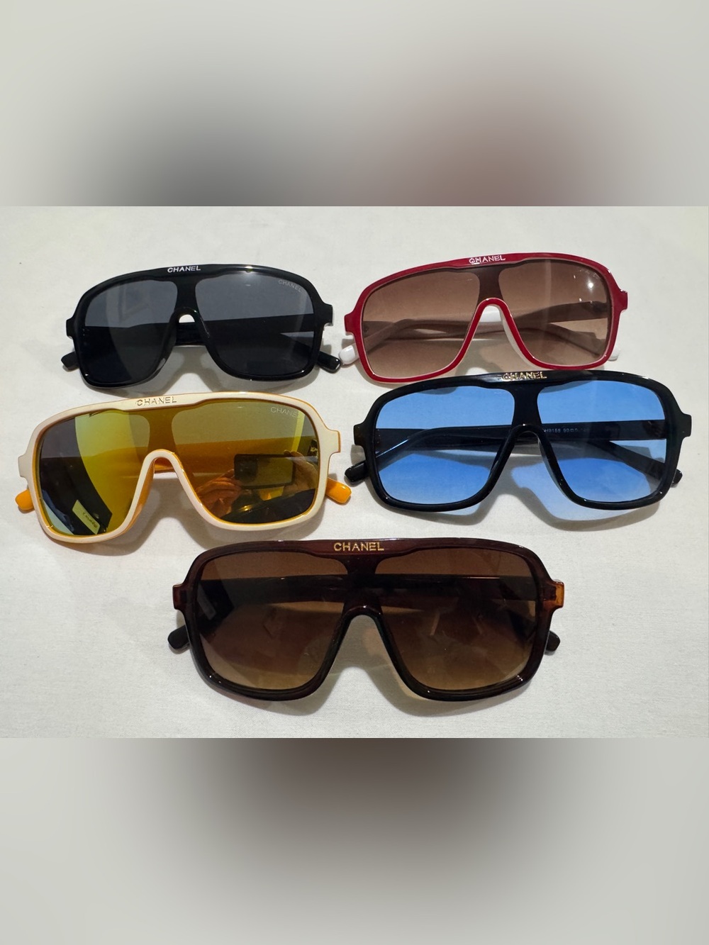 5x Chanel style Shield Sunglasses! 5 amazing colours!UNISEX FRAMES Free Shipping